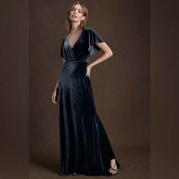 Jenny Yoo French Blue Velvet Jenny Yoo Collection Ellis In French